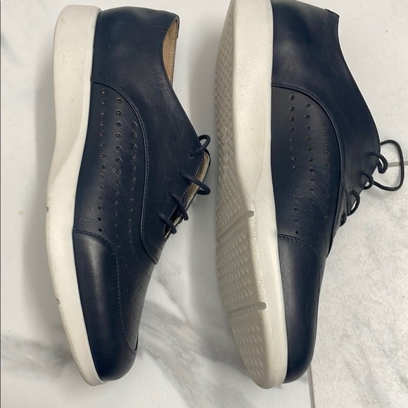 Geox Dark Navy Blue Leather Lace-Up Footwear - Picture 3 of 10